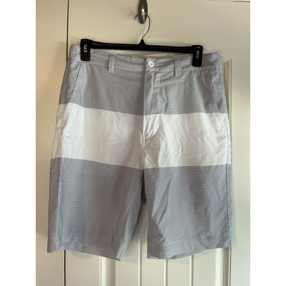 CSG Men's Hybrid Shorts Size 34 Grey White Stripe Colorblock